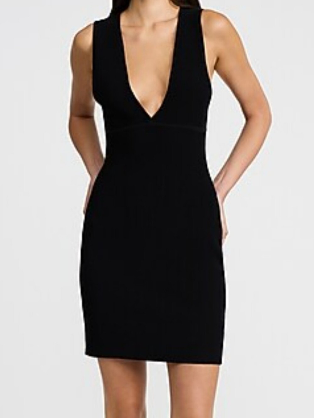 Express Black Deep V-Neck Sleeveless Sheath Mini Dress, Size 4